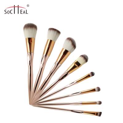 Hot Products Gold Metal Handle Makeup Brush Set 8 Pack