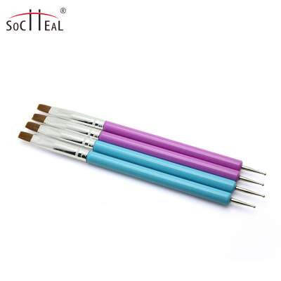 French Nail Art Equipments Supply Kolinsky Double Head  Nail Brushes